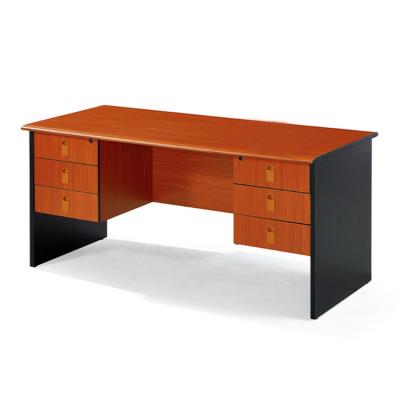 China 002 Style Computer Desk 25mm PVC Desk Table Top Panel Extendable Hot Selling Fireproof Desk With 6 Drawers for sale