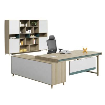 China 2022 New Design Melamine Office Modern L Shaped Executive Extendable Office Desk Executive Desk for sale