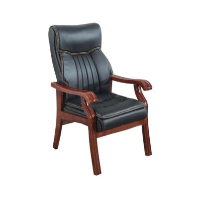 China Large Convertible PU Leather Seater Solid Wood Frame Meeting Chair Conference Chair for sale