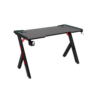 China Others MDF Gaming Desk R Shaped Gaming Table Computer Cheap Black Modern New Writing Desk With RGB Light Audio for sale