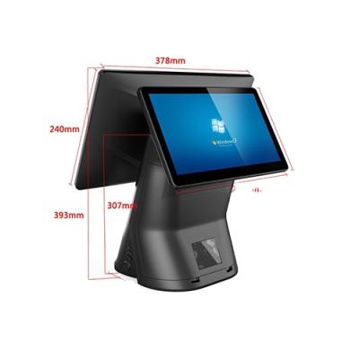 China 15.6 inch touch screen cash register with 11.6 inch touch display 32G/64G/128G SSD/500HDD for sale