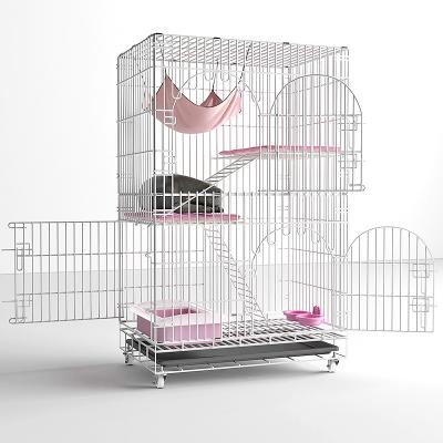 China Factory Wholesale Breathable 3 Story Pet Cage Folding Outdoor Pet Cage Large Pet Cages Carriers Houses Game Bird Dog for sale