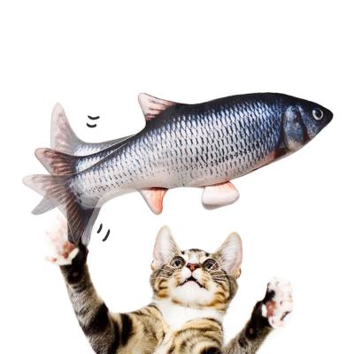 China Amazon factory success simulation fish wholesale interesting electric cat toy plush toy stocked electric cat fish toy for cat for sale