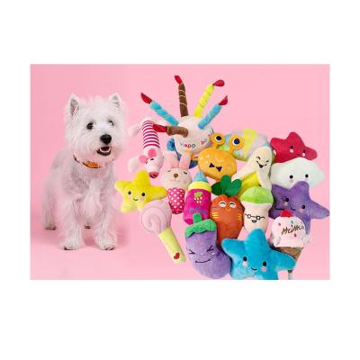 China Wholesale Stocked Anti Real Amazon Hit Factory Fruit Vegetable Plush Resistant To Bite Stuffed Dog Toy Dog Chew Toy Dog Toys for sale