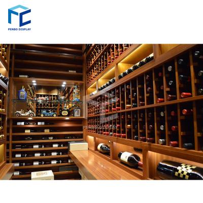 China Modern Or Customize LED Glowing Wooden Whiskey Wine Display Cabinet With Water Free Dancing Bubble for sale