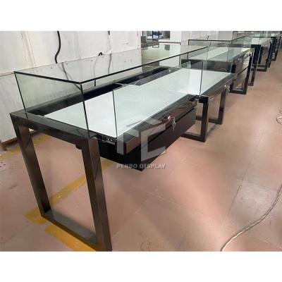 China Modern Or Customize Full Vision Showcase With LED Lighting Glass Display Cabinets Tall Products Display Cases for sale