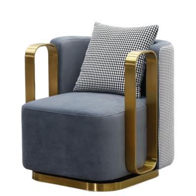 China Modern Design Luxury Fabric Striping Armchair Single Material Sofa For Hotel Living Room Furniture Chair for sale