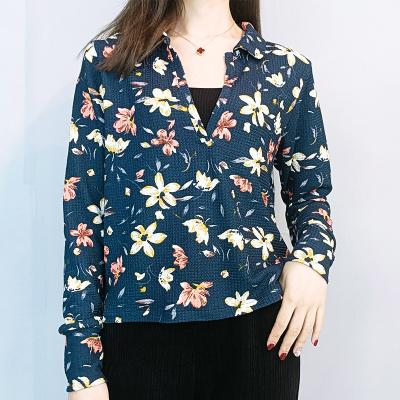 China Jina anti-pilling best design spring fall softly ribbed fabric deep neckline printed sweater for office, party, date, formal and daily for sale