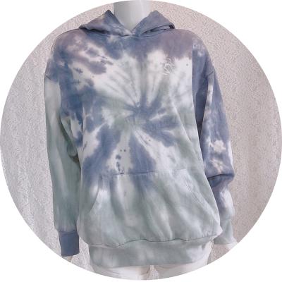 China Jina Wholesale anti-pilling tracker fashionable loose hooded top long sleeve tie dye pastel sweatshirt for sale