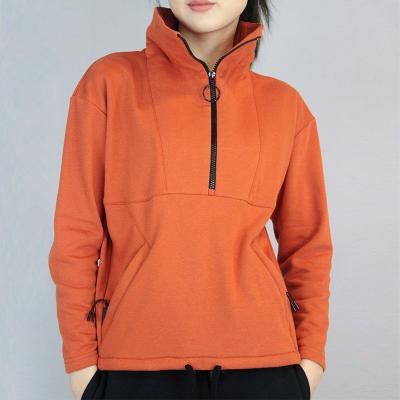 China Fashion Women Breathable Sweater Zippered Tracksuit Top for sale