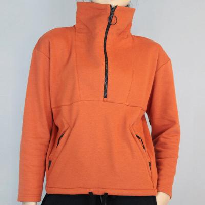 China Fashion Women Breathable Sweater Zippered Tracksuit Top for sale