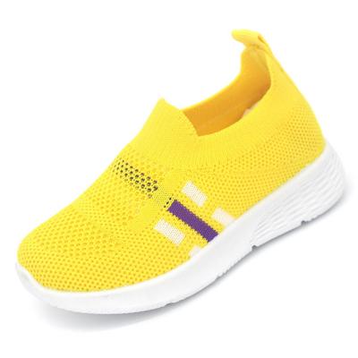 China Light yellow/white/brown/pink knit injection low cut upper kids shoes with cheap price for sale