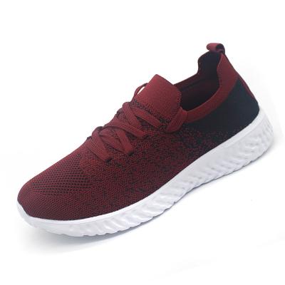 China EVA Black / Red Knit Low Top Cement Women Low Cut Shoes With Cheap Price for sale