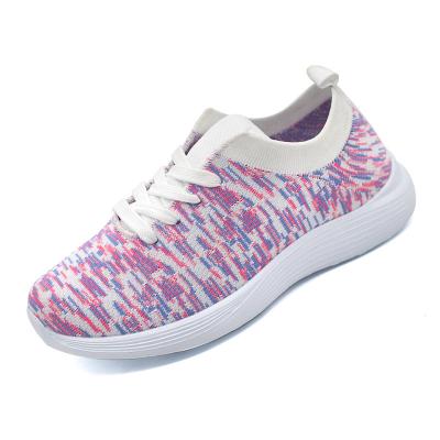 China White/Black/Purple/Green/Blue Lace Up Knit Low Top Cement Women Shoes With Cheap Price for sale