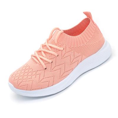 China Lace Up Pink / Black Knit Low Top Cement Womens Low Cut Shoes With Cheap Price for sale