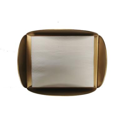 China Viable Gold Design Tissue Box Square For Restaurant Cafe Metal Paper Kitchen Napkin Holder Creative Storage for sale