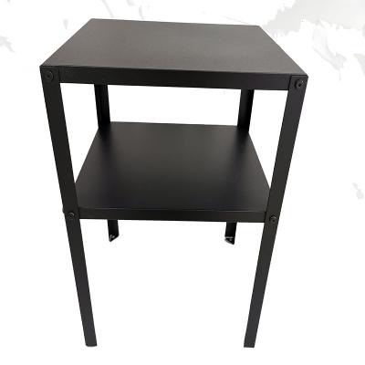 China Modern Style Simple Durable Black High Quality Foldable Double - Layer Bedside Tables for sale