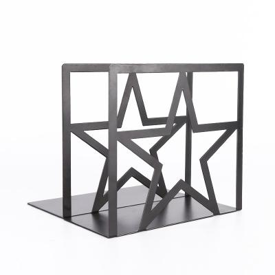 China Modern Decorative Iron Star Bookends Black Metal Statue Jungle Style Reading Shelf for sale