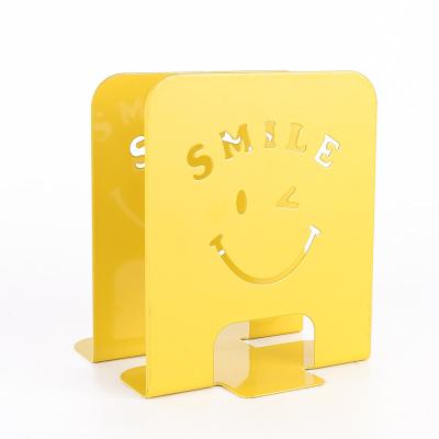 China Minimalist Cute Yellow Smile Bookends Bookends for Home Decor Kid Bookshelves Modern Decorative Support Rack for sale