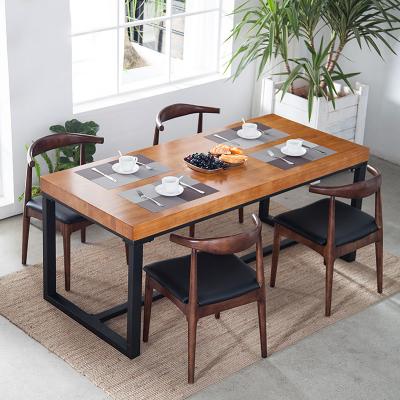 China Furniture Dining Table Hotel Restaurant Living Room Coffee Solid Wood Solid Wood Iron Table Can Be Customized Wholesale for sale