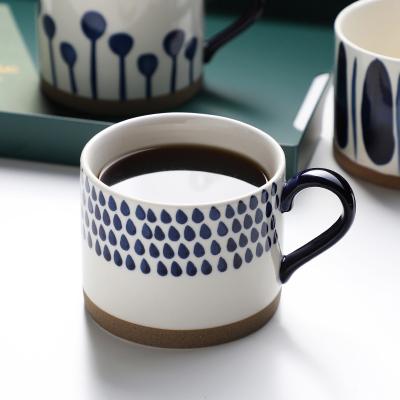 China Viable Ceramic Hand Painted Creative Ceramic Breakfast Cup Retro Milk Coffee Mug for sale