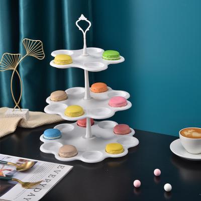 China Hot-sale viable 3 tier round clear plastic cupcake stand wedding birthday display cake tower cake stand for dessert for sale