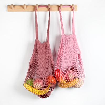 China 100% Natural Eco-Friendly Portable Fruit Friendly Reusable Vegetable Bag Cotton Net Shopping Twine Tote Bag for sale