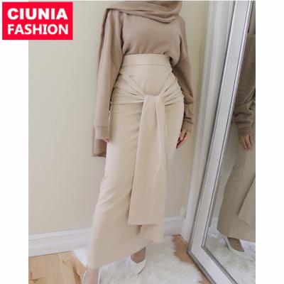 China 2143# Fashion Elegant Ladies High Waist Bodycon Skirt Office Women Stretch Skirts For Women Muslim M L XL 2XL/Customized for sale