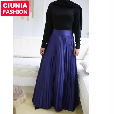 China 1912#New Arrival Muslim Islamic Ramadan Long Skirt Long Skirt High Waist Pleated Women Maxi Dresses Skirt S 2XL for sale