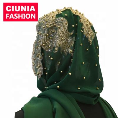 China XFDZ-01# bubble chiffon head wear new hijab shawl embroidery designs women muslim scarf 170*70 for sale