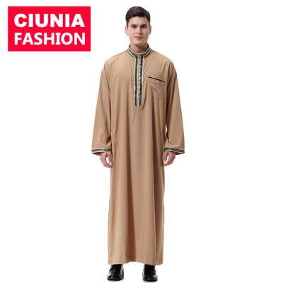 China TH810# High Collar Mens Long Sleeve Islamic Robe S M L XL 2XL 3XL/Customized Robe Design for sale