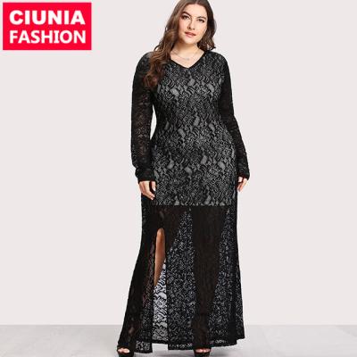 China Summer 8014# Anti-Static Lace Up Casual Maxi Dresses For Women Elegant Ladies Black Plus Size Party Formal Dress for sale