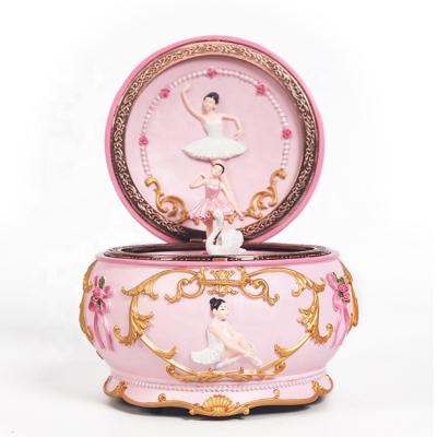 China Polyresin 2020 latest design musicbox ballerina spinning musical box for sale