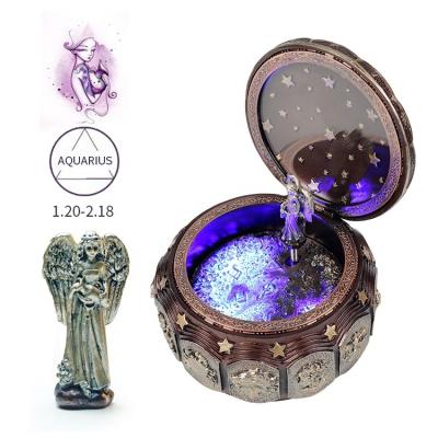 China Popular Polyresin Amazon 12 Constellation Gift 18 Tone Music Box for sale