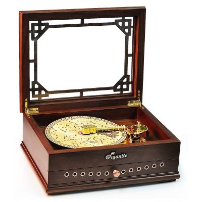 China Retro Sankyo 20 Wooden Tone Turntable Music Box Creative Gift Music Box for sale