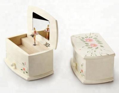 China Jewelry Box With Realistic Wooden Ballerina Europe Music Jewelry Storage Box for sale