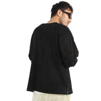 China Custom Mens Anti-Wrinkle Suede Crewneck Sports Shirt Oversized Plain Xxl Pullover Sweater for sale