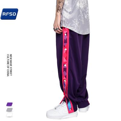 China Good Selling Cool Top Anti-wrinkle Mens Fabric Oversized Slit Fork Silky Pants and Trousers Sport Wear Trousers for sale