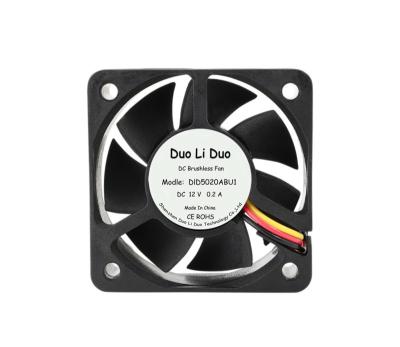 China Hotels 5V 12V 24V 2 Inch Large Air Volume DC Brushless Durable 50*50*20mm High Strength Fan For Refrigeration Equipment for sale