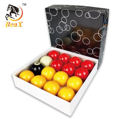 China Grade B resin 57mm Benxiao billiard casino pool balls Yellow&Red balls for sale