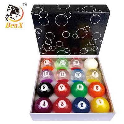 China Resin Pool Ball Benxiao Clear Crystal Clear Pool Ball Set 57.2mm Billiard Ball Hot Selling for sale