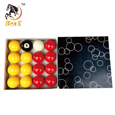 China Grade B Resin Yellow&Red Balls 57mm Benxiao Billiard Casino Pool Balls Yellow&Red Balls for sale