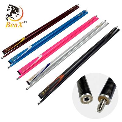 China Benxiao carbon fiber billiard cue 9.5mm size multi-color factory direct sale G20 billiard cue for sale