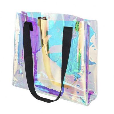 China Handled Stylish Gift Market Bags Kids Folders Packaging Hologram PVC Shopping Bag for sale