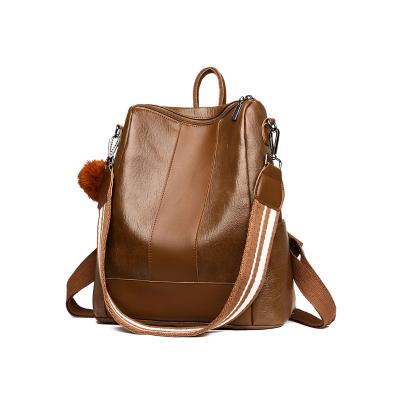 China Latest Design Waterproof Ladies Backpack Solid Color Handbag Large Capacity Soft Outdoor Single Backpack for sale