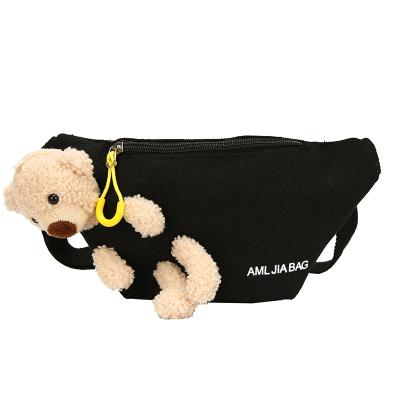 China 2021 Lovely New Bear Chest Bag Cartoon Canvas Cute Waist Bag Wholesale Custom Cross - Body Bag for sale