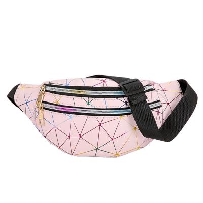 China Outdoor Water Proof Travel Waist Bag With Pouch Storage Bag Pattern PU Waist Bag Stitching For Women for sale