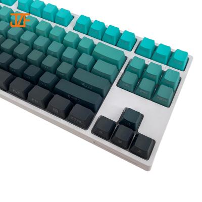 China Gaming/Office/Household OEM 87 Keys Moonrise Keycaps For Gaming Mechanical Keyboard PBT Cherry Profile Dye Black Green Gradient Sublimation Keycaps for sale