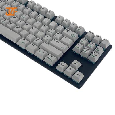 China Gaming/Office/Household Custom Gray Dye-Sub Black Japanese Style PBT Keycap Set Cherry Profile 87 Keys For 80% Mechanical Keyboard for sale