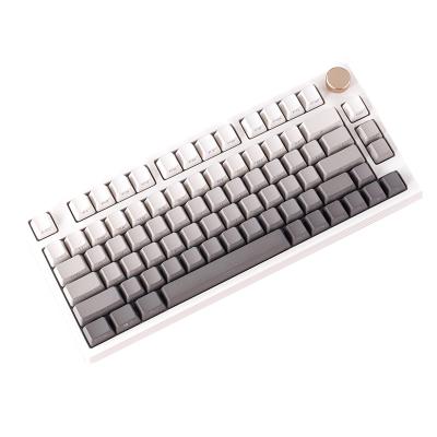 China OEM Gray Gaming Keyboard 3 Mode Mechanical Computer Keyboard Real 75 Keys RGB Rechargeable Cable Wireless Mechanical Keyboard for sale